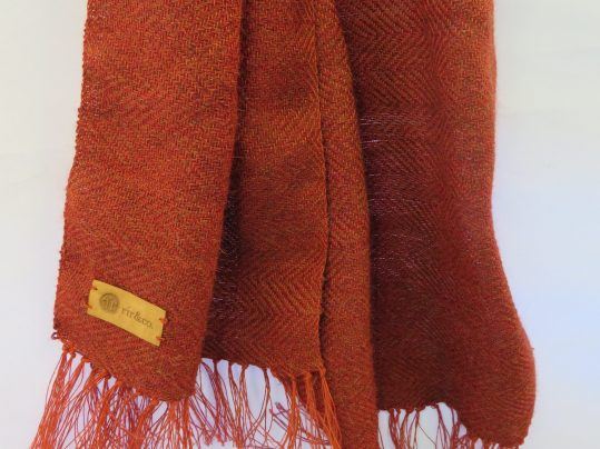 Bufanda de lino y lana- tejido artesanal -liso-Inés RiR- Colección AVO